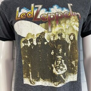 Vintage Led Zeppelin Shirt Size Medium Ringer Bay Side T-Shirt Made In USA 90s